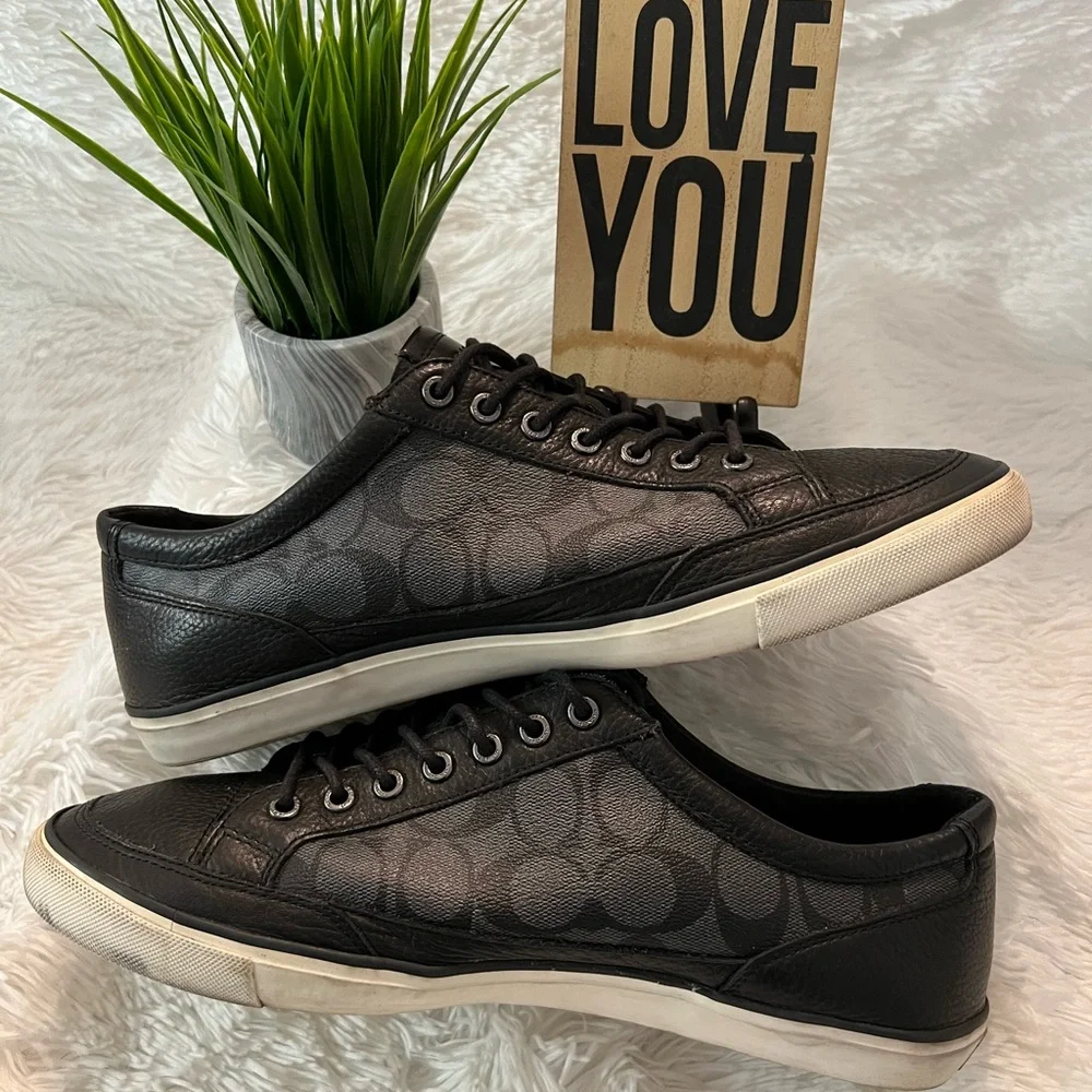 Coach Porter Lo Top Leather Signature Logo Sneakers - Picture 2 of 12